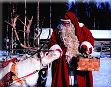 Santa with reindeer